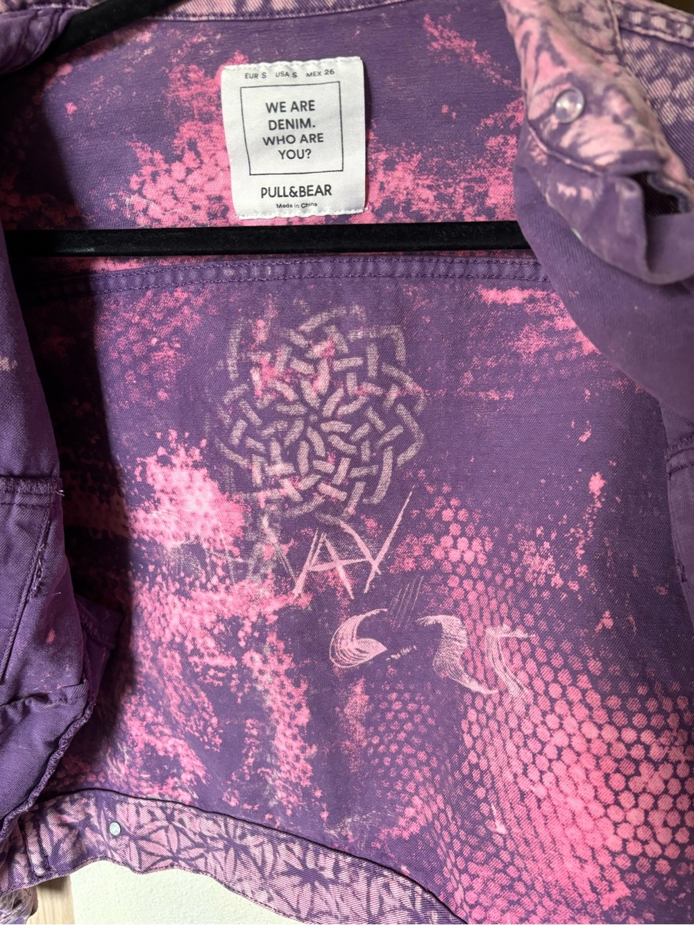 OOAK Custom pink and purple dyed denim jacket - Picture 4 of 4